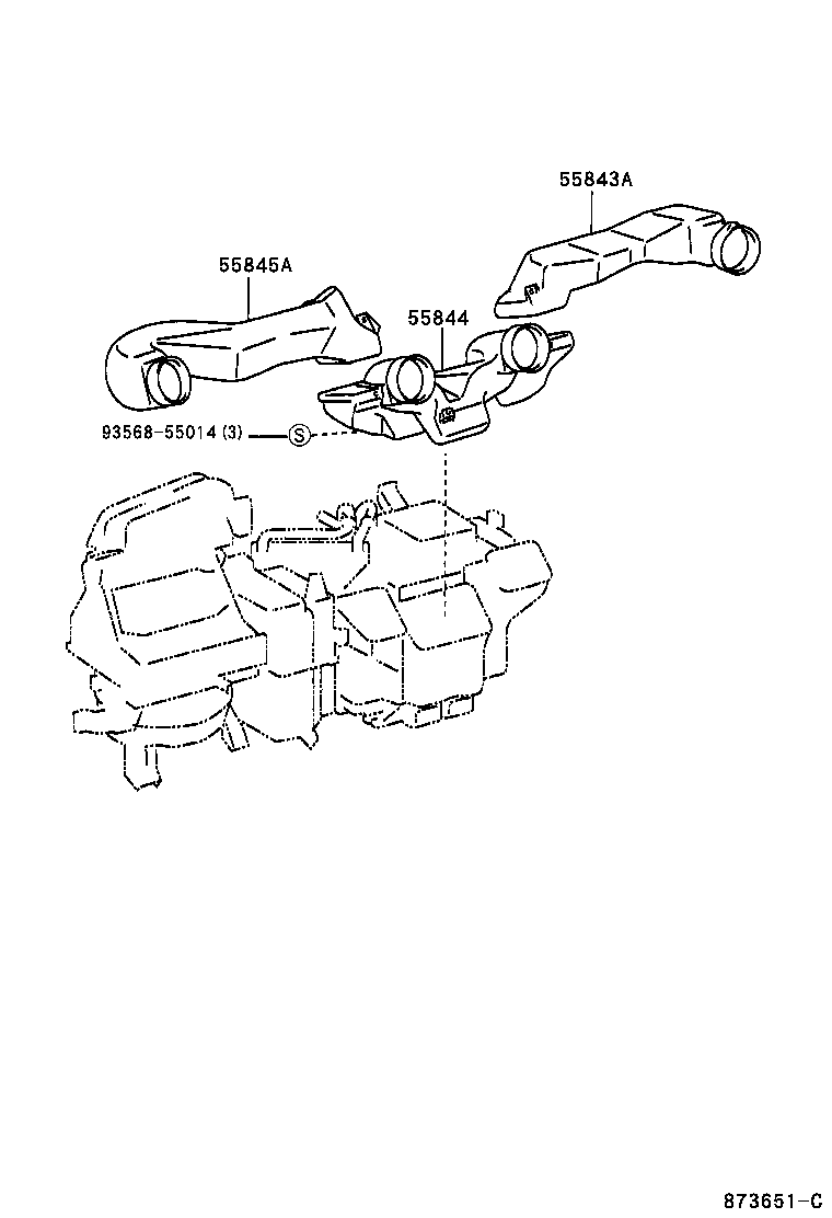 55843-52010 DUCT, HEATER TO REGISTER, NO.1 product image