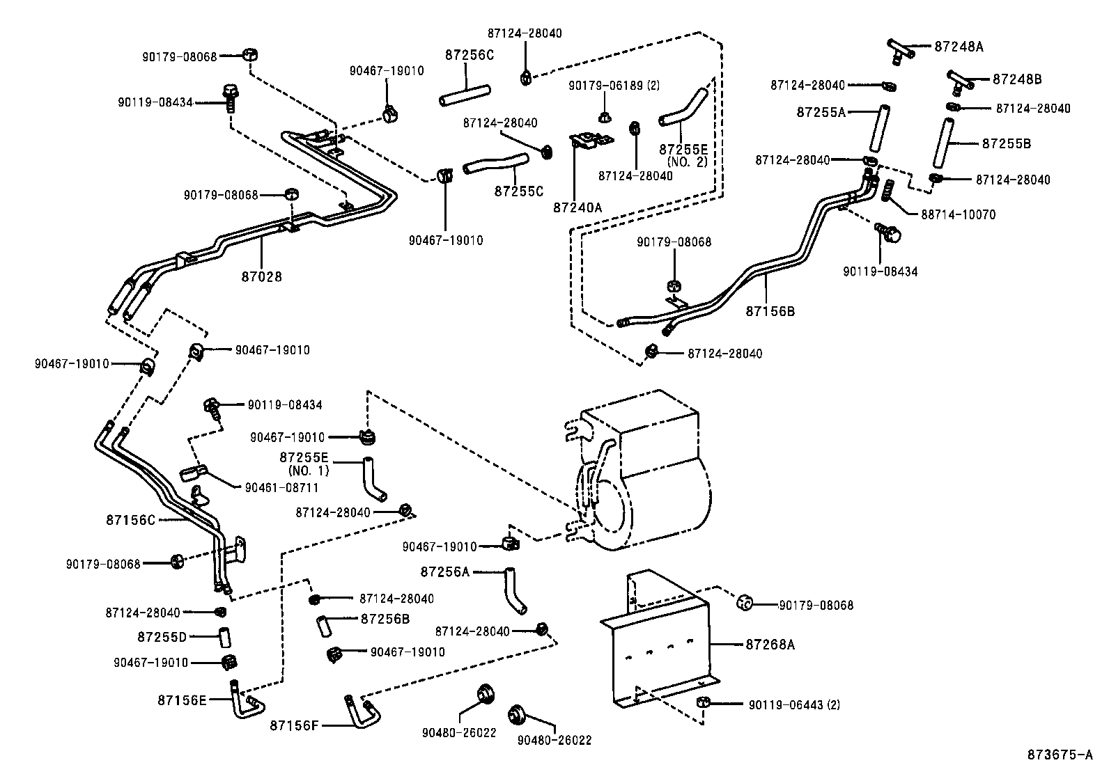 87240-65020 VALVE ASSY, REAR HEATER WATER product image