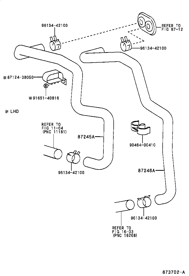 87245-0B170 HOSE, HEATER WATER, INLET A product image