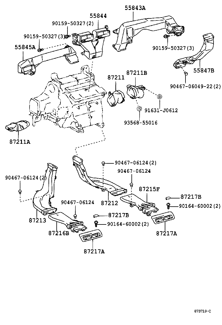 55843-30240 DUCT, HEATER TO REGISTER, NO.1 product image