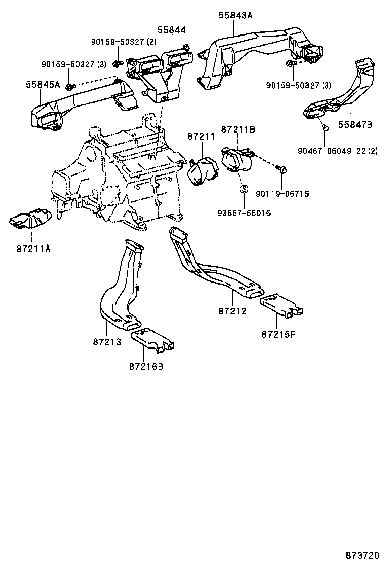 55843-30230 DUCT, HEATER TO REGISTER, NO.1 product image