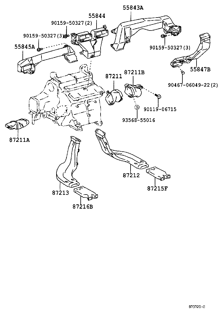 55843-30240 DUCT, HEATER TO REGISTER, NO.1 product image
