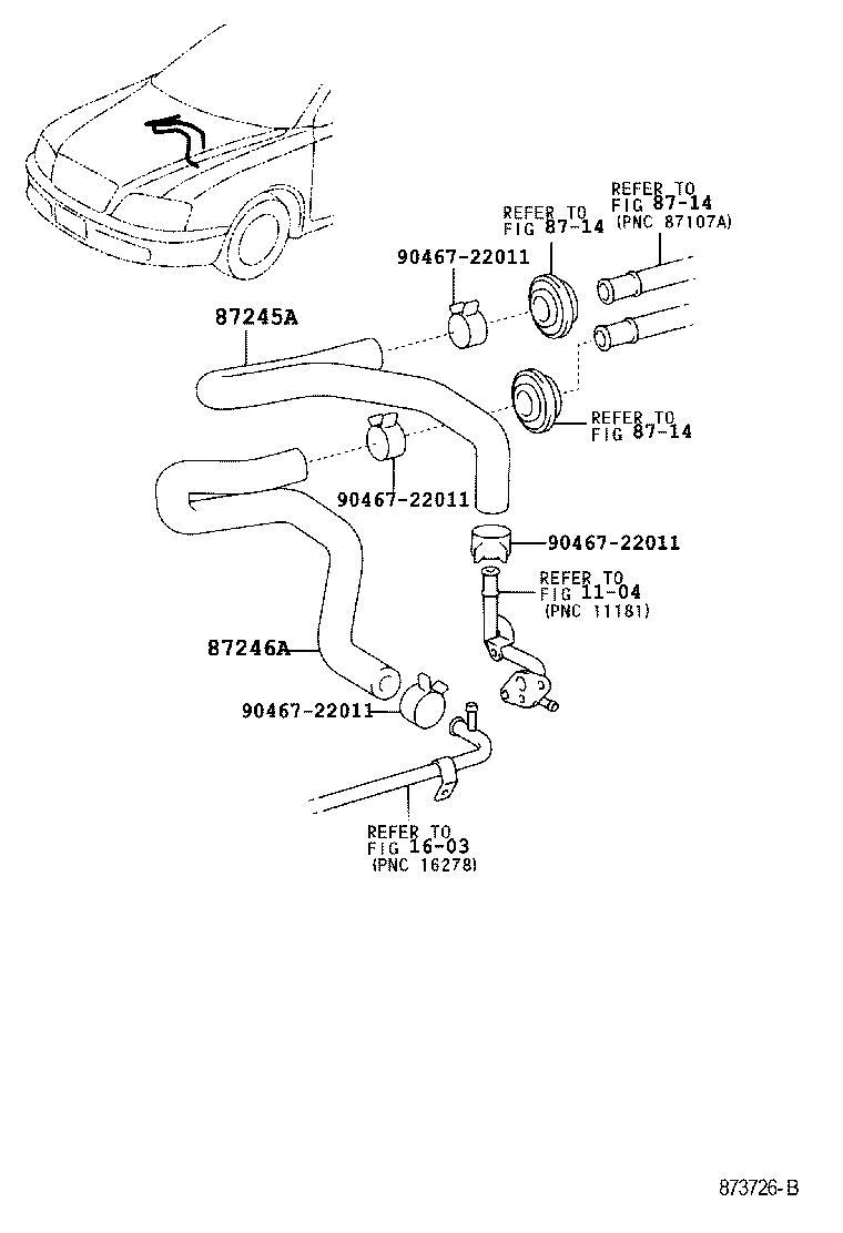 87246-30340 HOSE, HEATER WATER product image