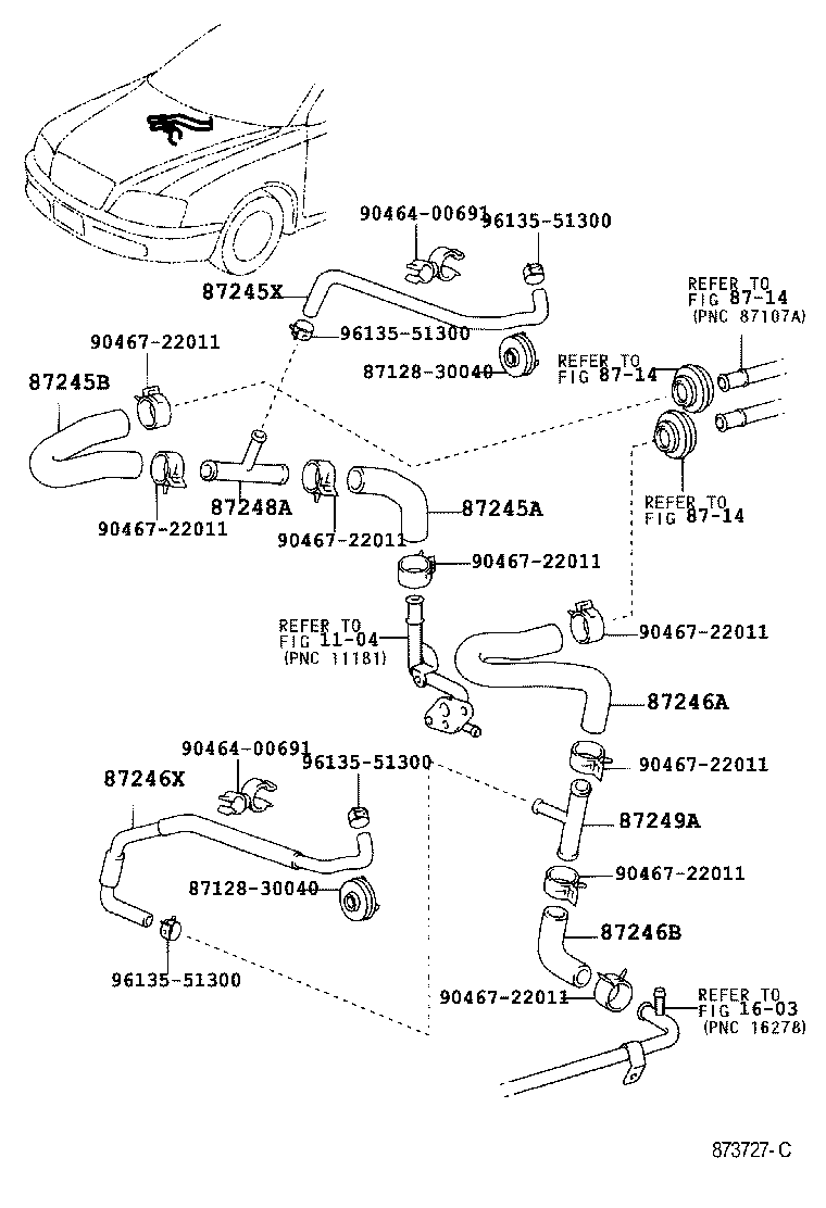 87246-30340 HOSE, HEATER WATER product image