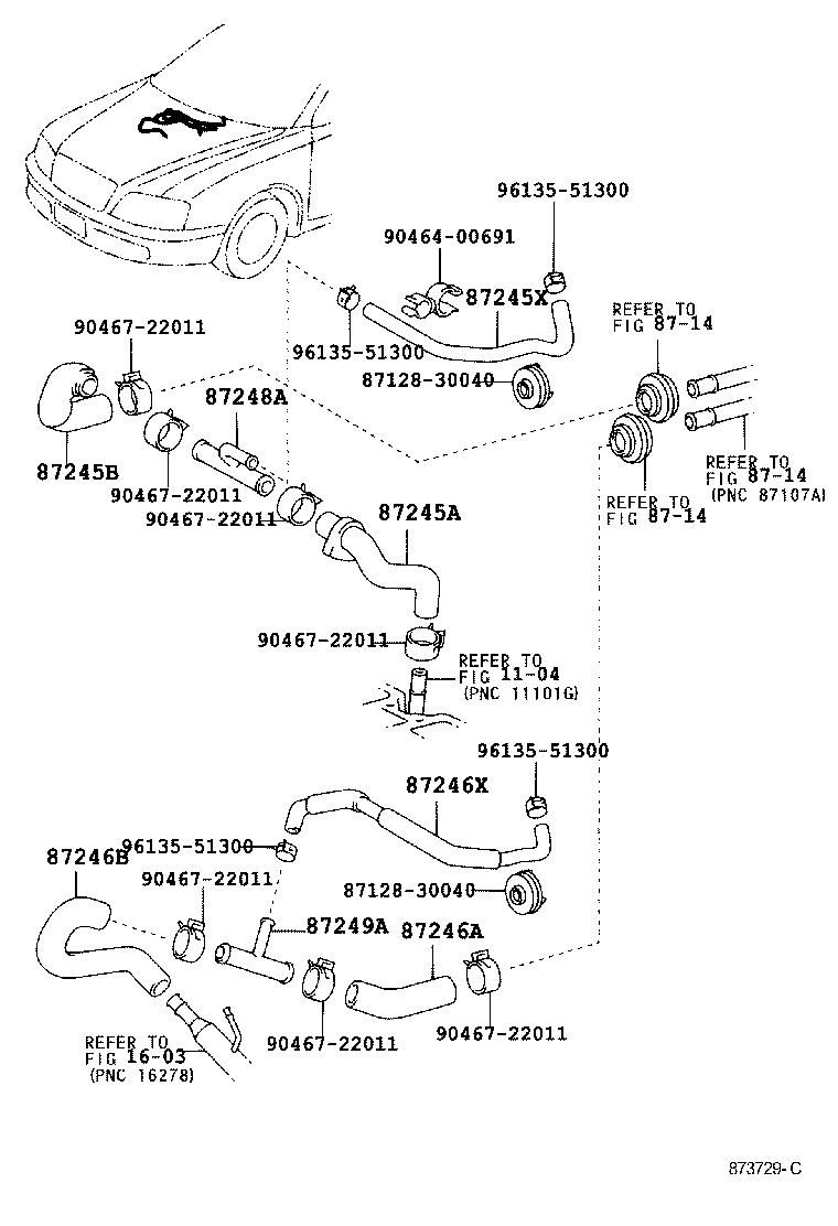 87246-30340 HOSE, HEATER WATER product image