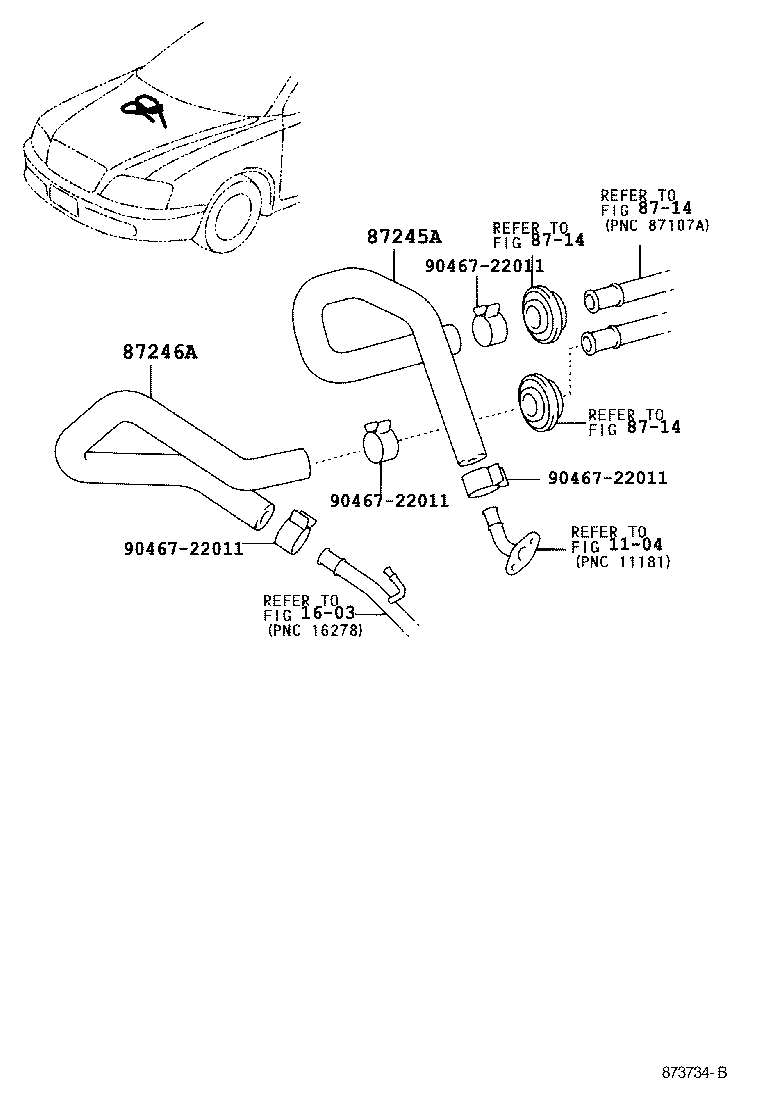 87246-30340 HOSE, HEATER WATER product image
