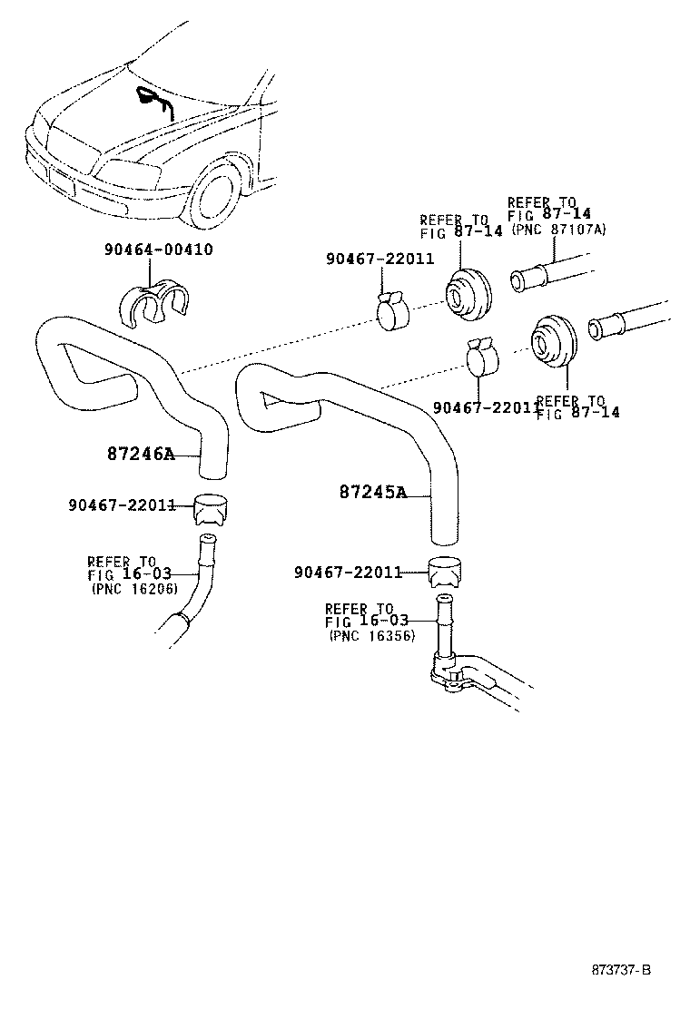87246-30340 HOSE, HEATER WATER product image