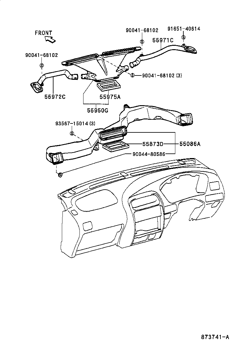 55873-87401 SEAL, AIR DUCT, CENTER product image