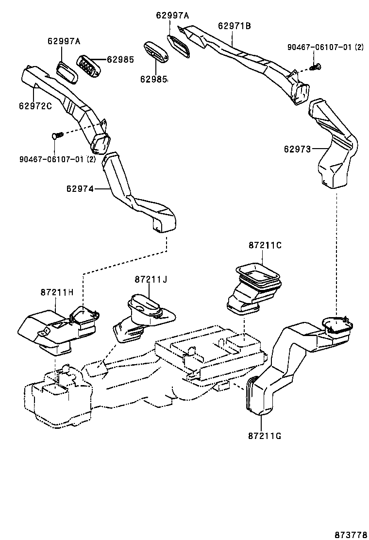 55843-30230 DUCT, HEATER TO REGISTER, NO.1 product image