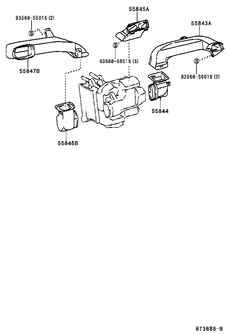 55843-0B040 DUCT, HEATER TO REGISTER, NO.1 product image