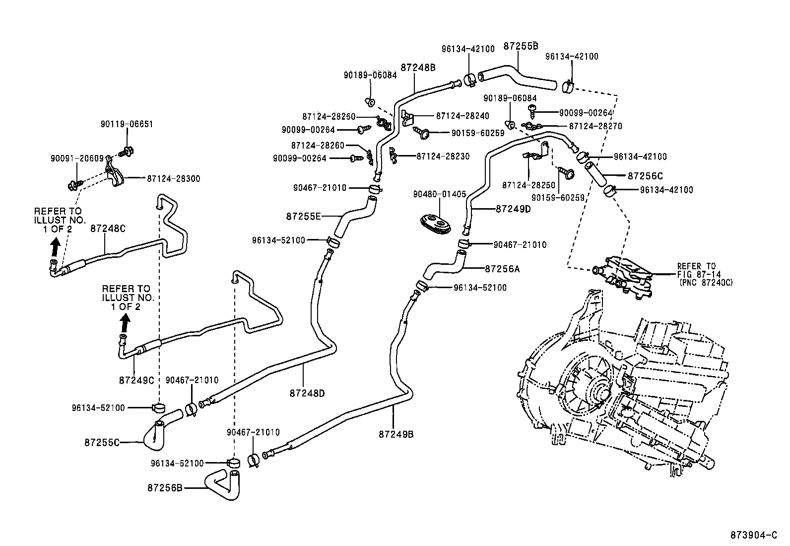 87245-2J350 HOSE, REAR HEATER WATER OUTLET, D product image