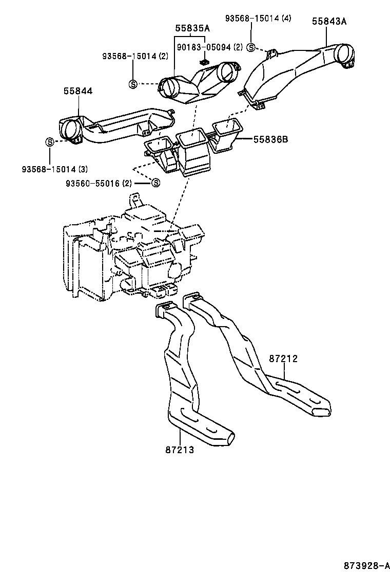 55843-52060 DUCT, HEATER TO REGISTER, NO.1 product image