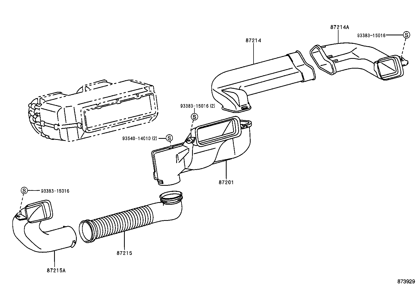 55844-0B020 DUCT SUB-ASSY, AIR, NO.1 product image