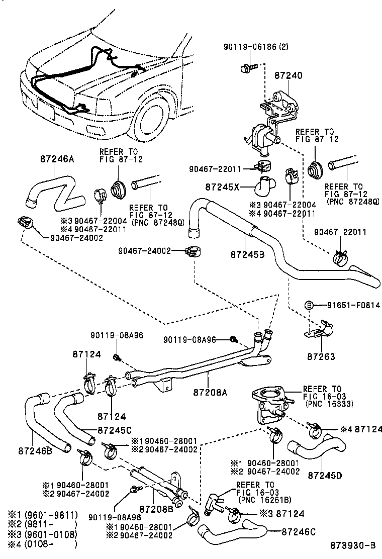 87245-43070 HOSE, HEATER WATER product image