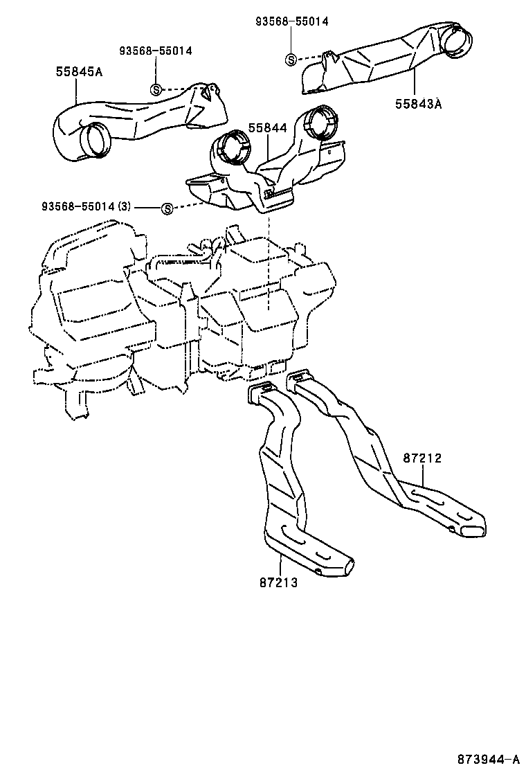 55843-52050 DUCT, HEATER TO REGISTER, NO.1 product image