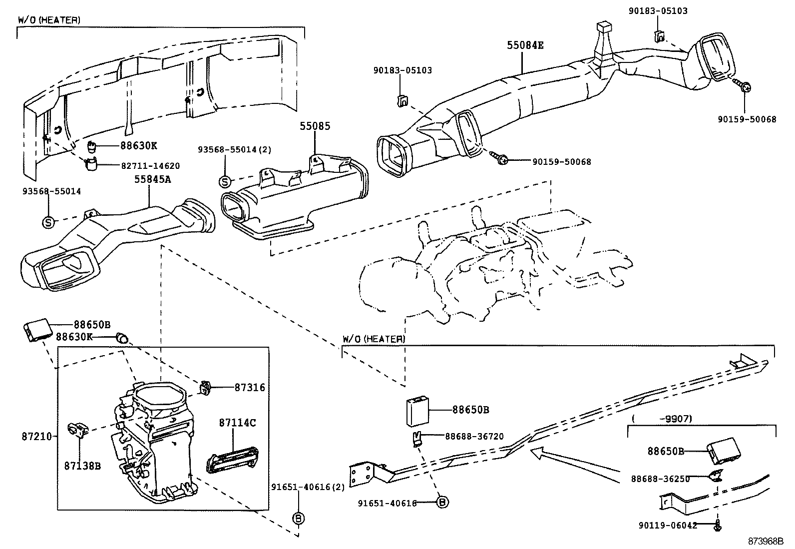 55908-36040 CABLE SUB-ASSY, AIR INLET DAMPER CONTROL product image