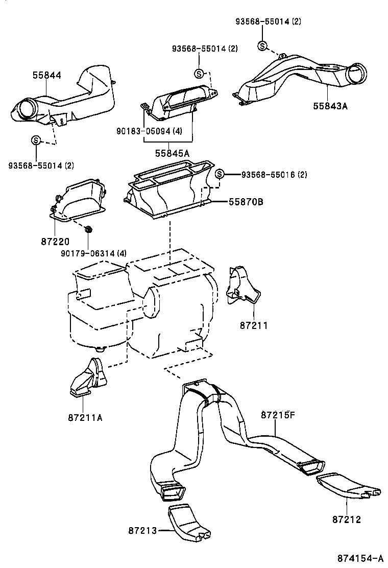 55870-42010 DUCT ASSY, HEATER TO REGISTER product image