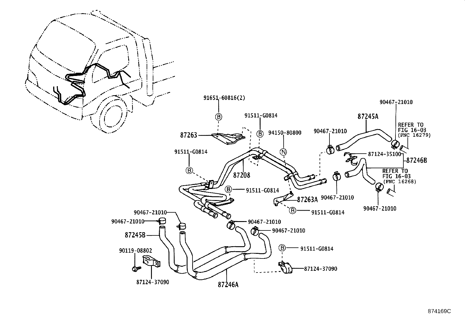 87207-37720 PIPE & HOSE SUB-ASSY, WATER B product image