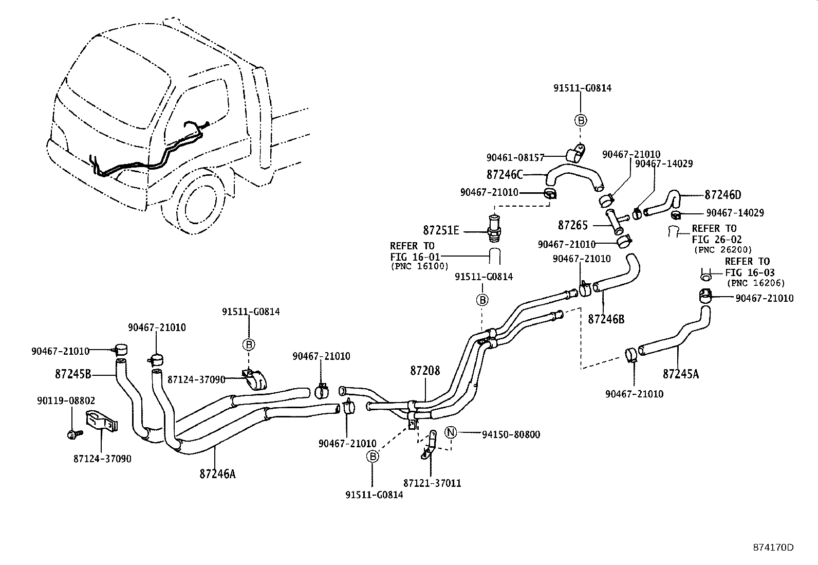 87207-37720 PIPE & HOSE SUB-ASSY, WATER B product image