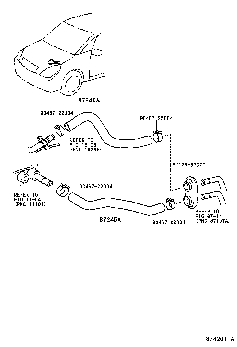 87245-63070 HOSE, HEATER WATER, INLET A product image