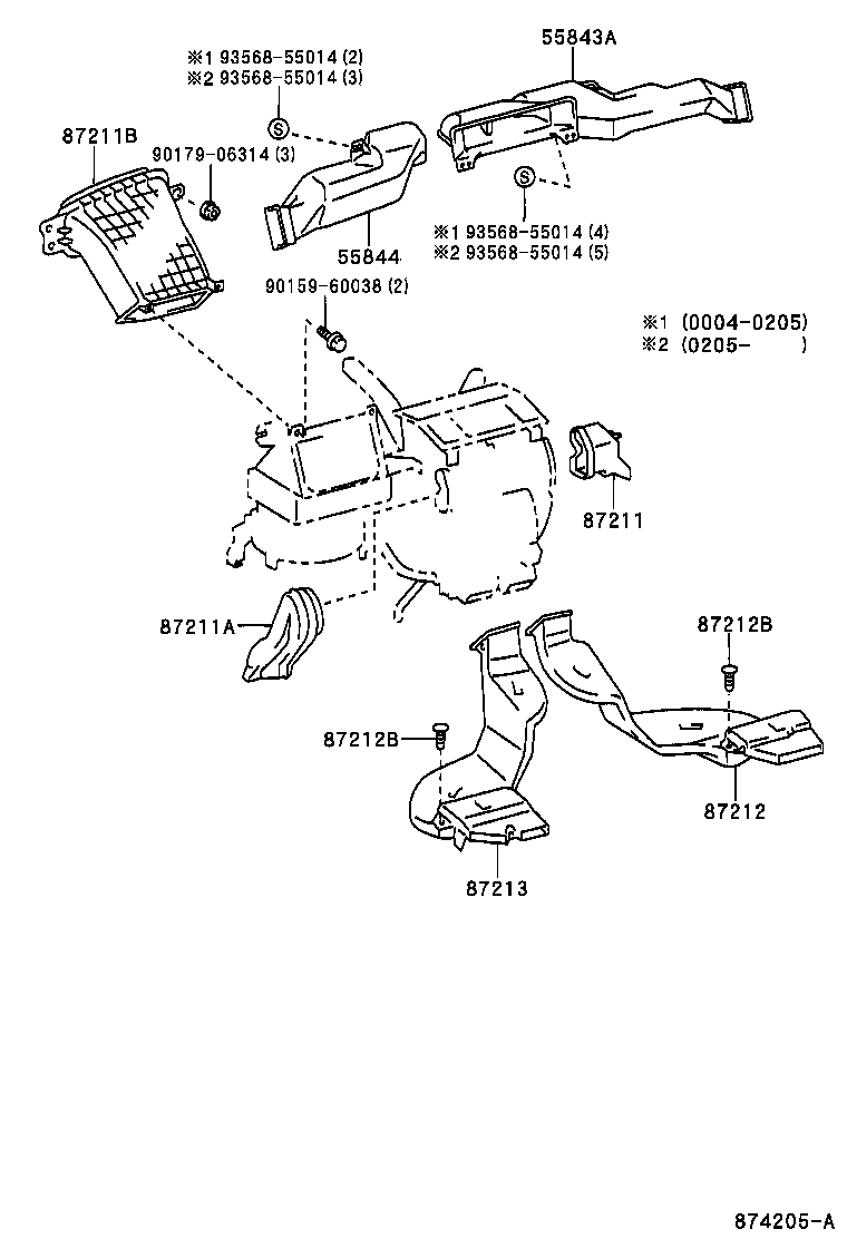 55843-63020 DUCT, HEATER TO REGISTER, NO.1 product image