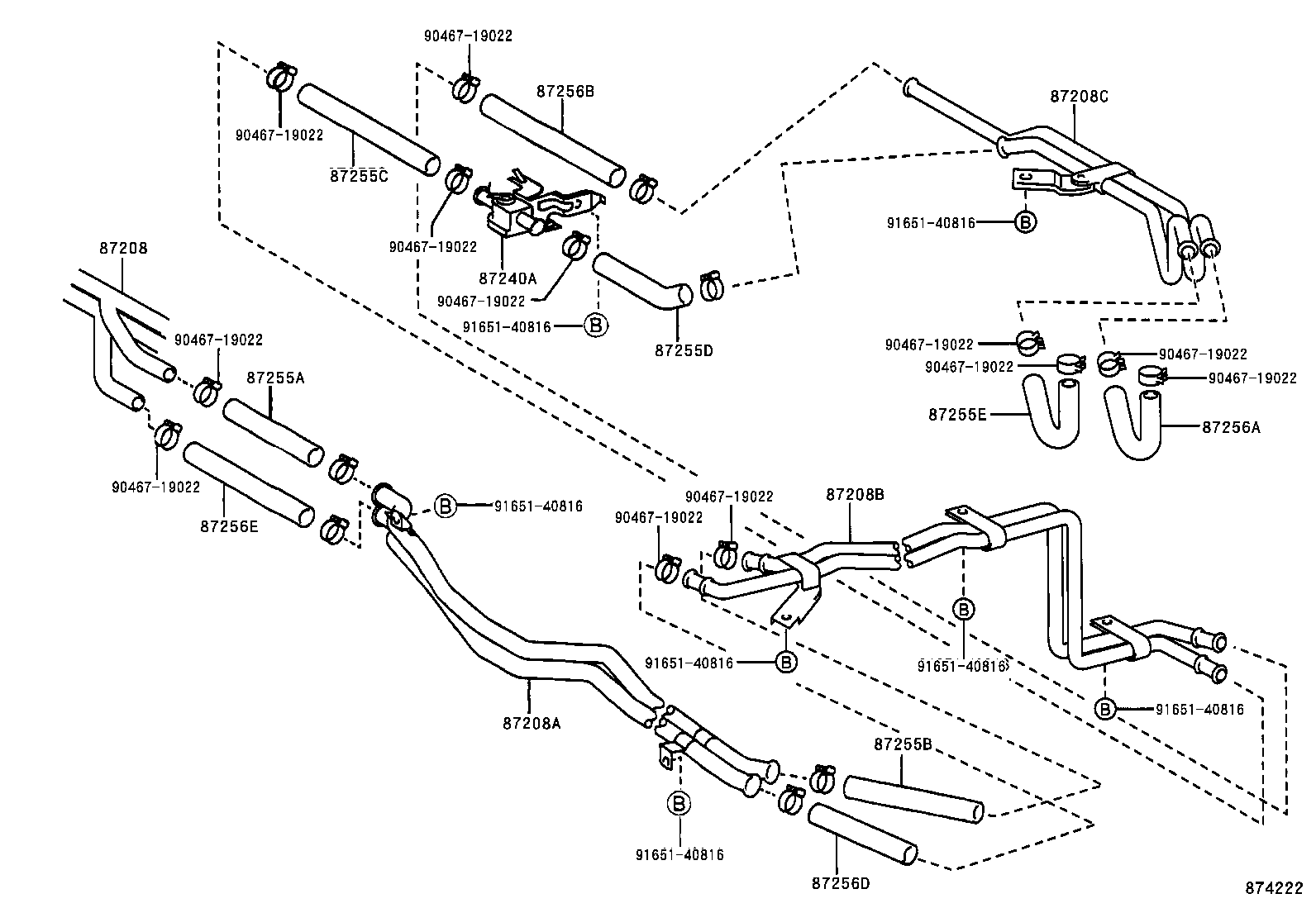 99556-20170 HOSE, REAR HEATER WATER OUTLET, D product image