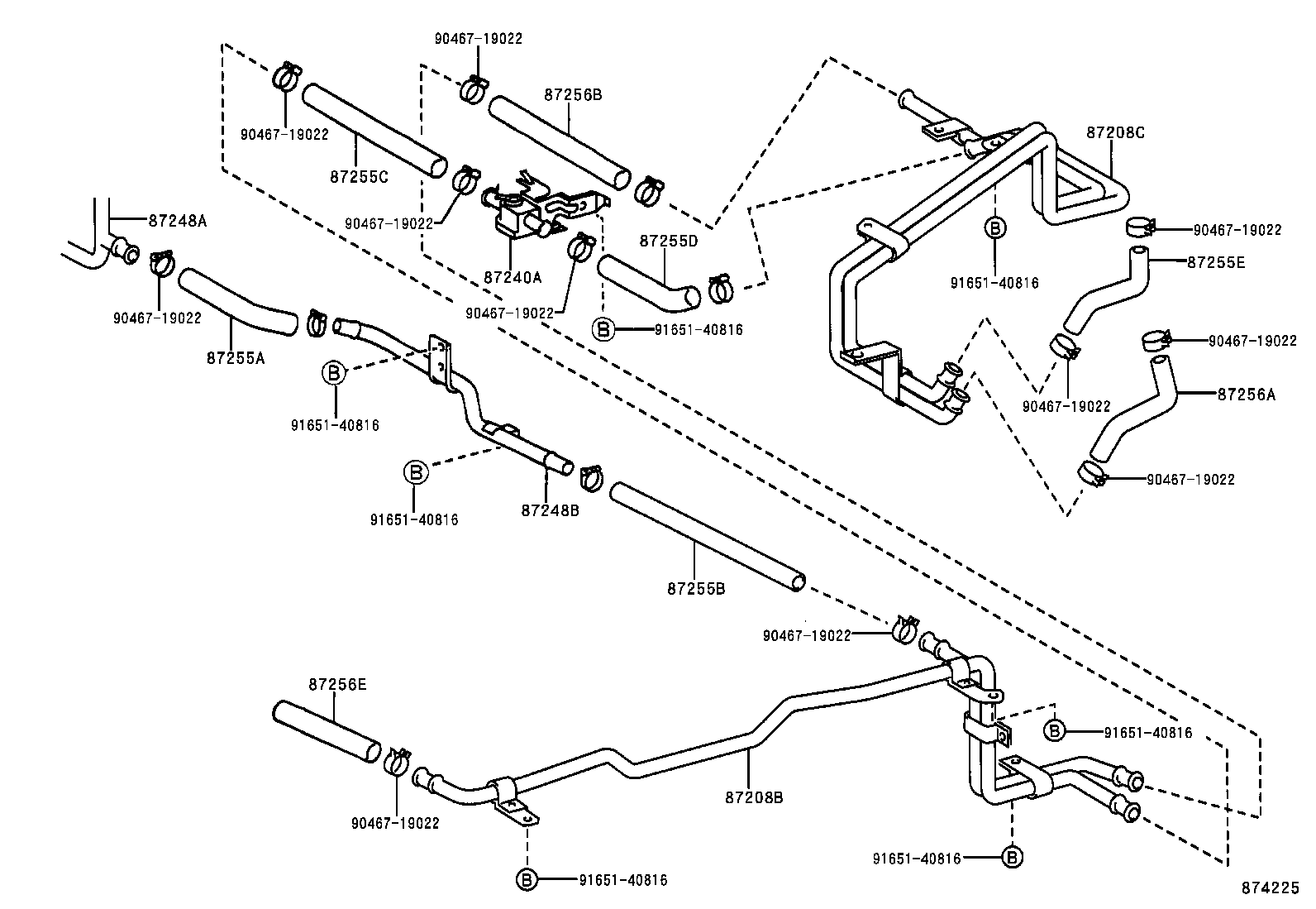99556-20170 HOSE, REAR HEATER WATER OUTLET, D product image