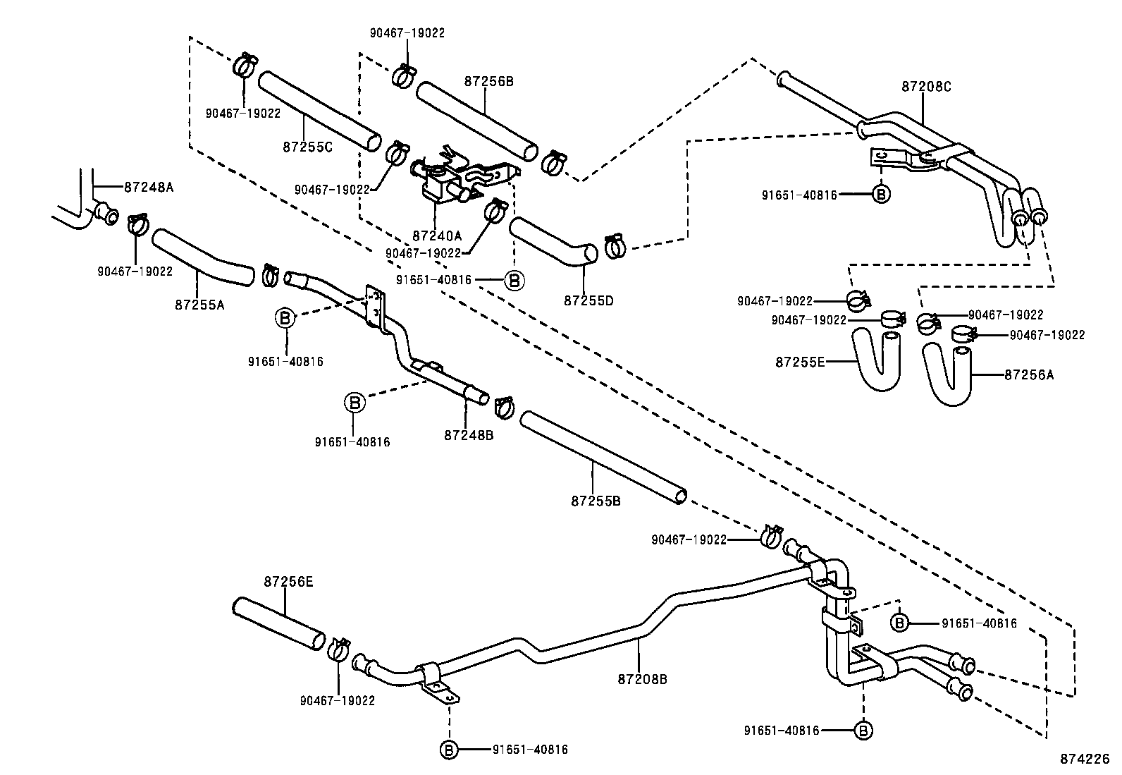 99556-20170 HOSE, REAR HEATER WATER OUTLET, D product image