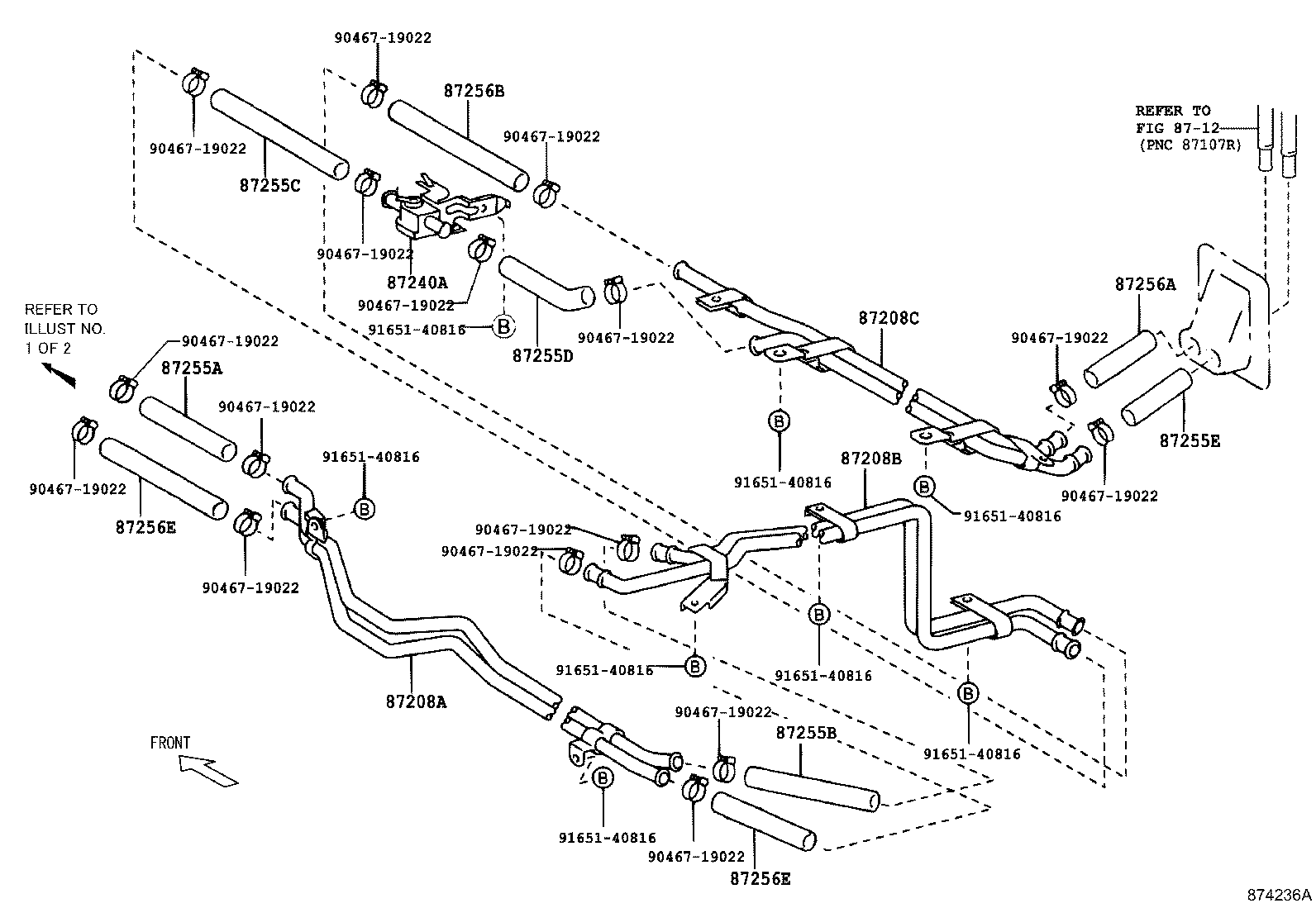 87245-2F830 HOSE, REAR HEATER WATER INLET, E(TO HEATER UNIT) product image