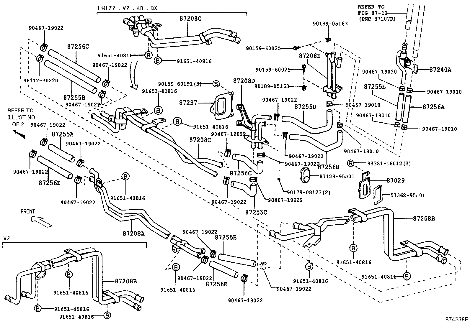 87245-2F830 HOSE, REAR HEATER WATER INLET, E(TO HEATER UNIT) product image