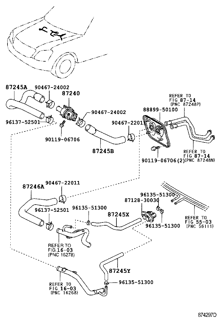 87243-50050 HOSE, HEATER WATER product image