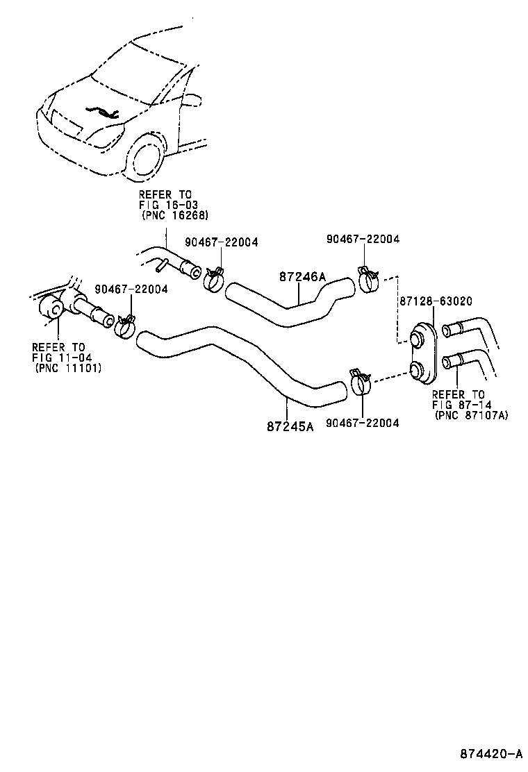 87245-63070 HOSE, HEATER WATER, INLET A product image