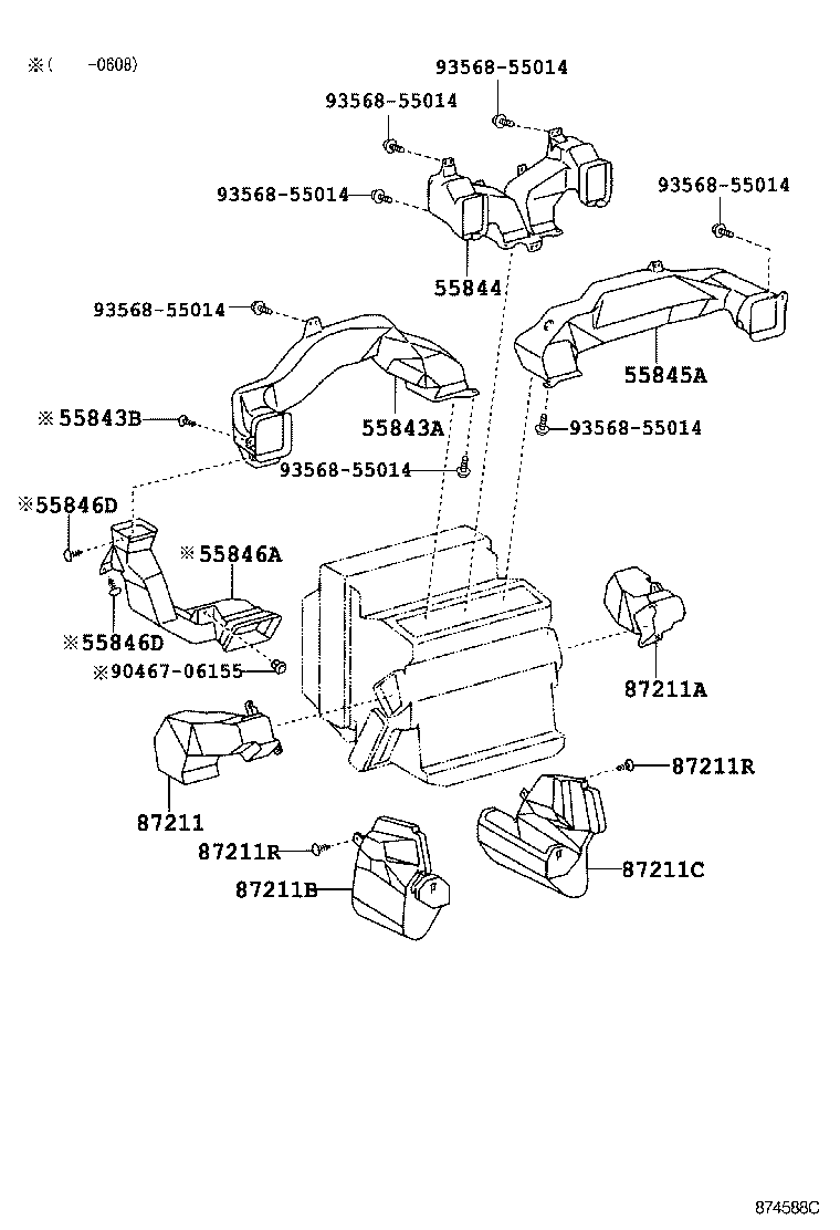 55843-24070 DUCT, HEATER TO REGISTER, NO.1 product image