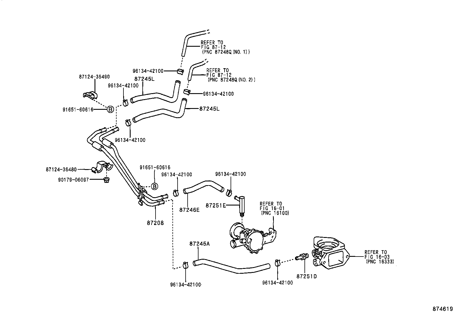 87245-3E140 HOSE, REAR HEATER WATER OUTLET, E (TO ENGINE) product image
