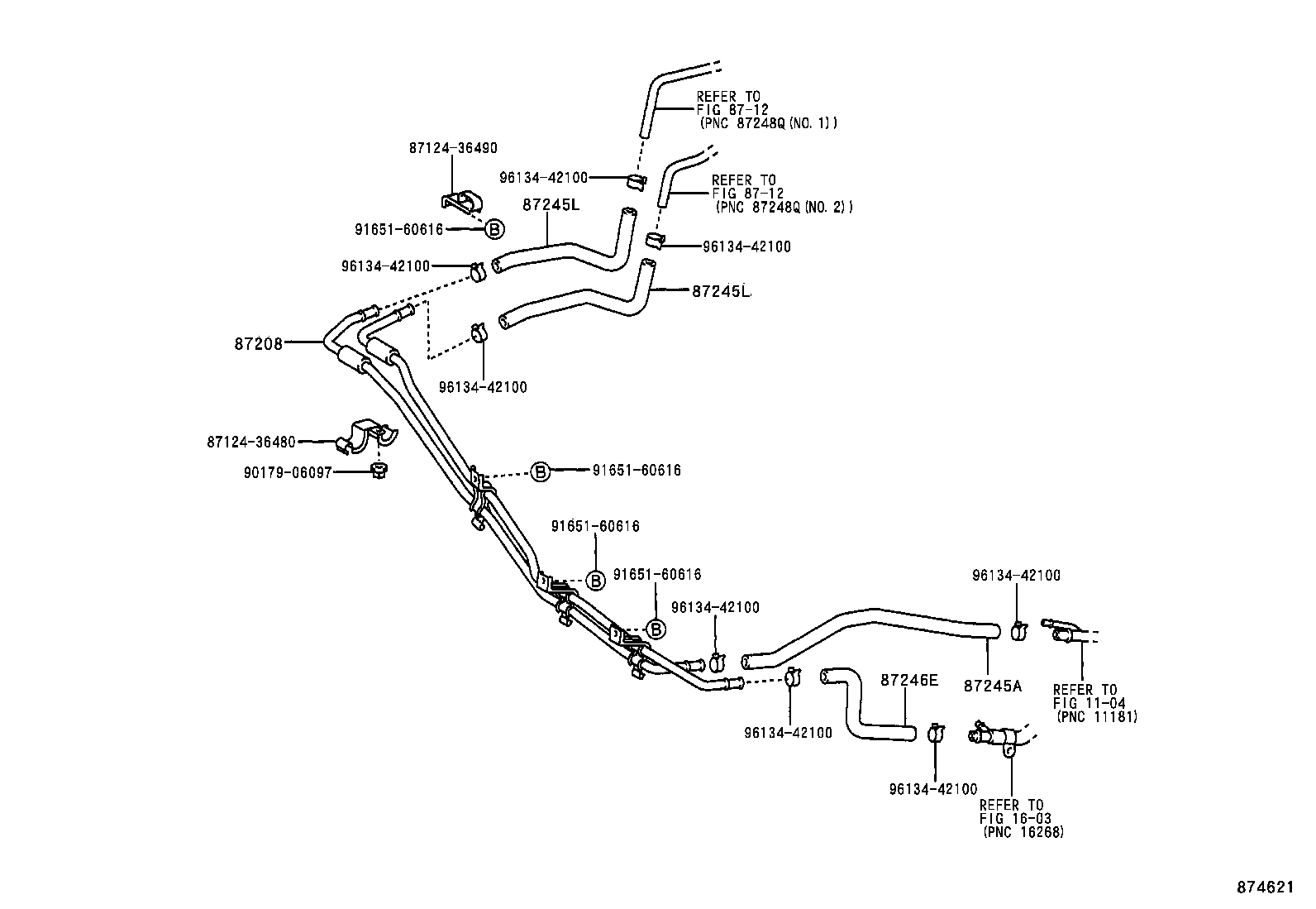 87245-3E140 HOSE, REAR HEATER WATER OUTLET, E (TO ENGINE) product image