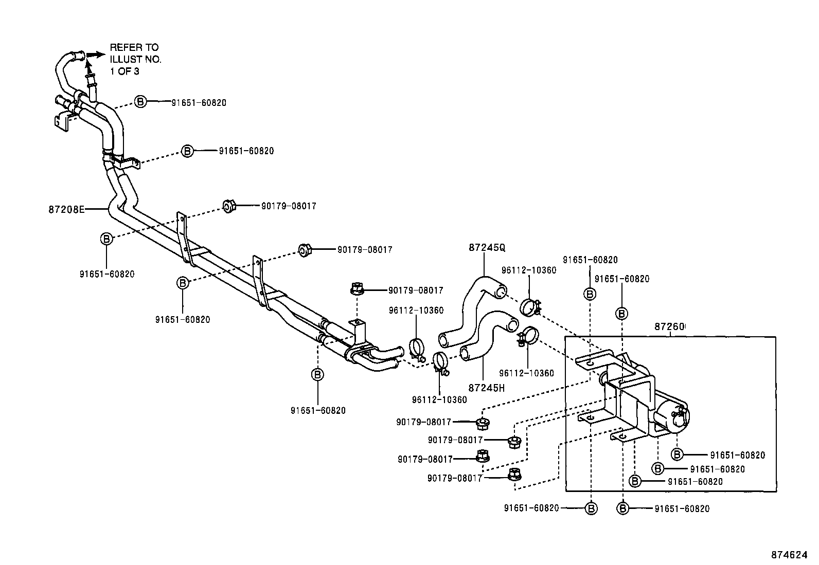 87245-3E140 HOSE, REAR HEATER WATER OUTLET, E (TO ENGINE) product image