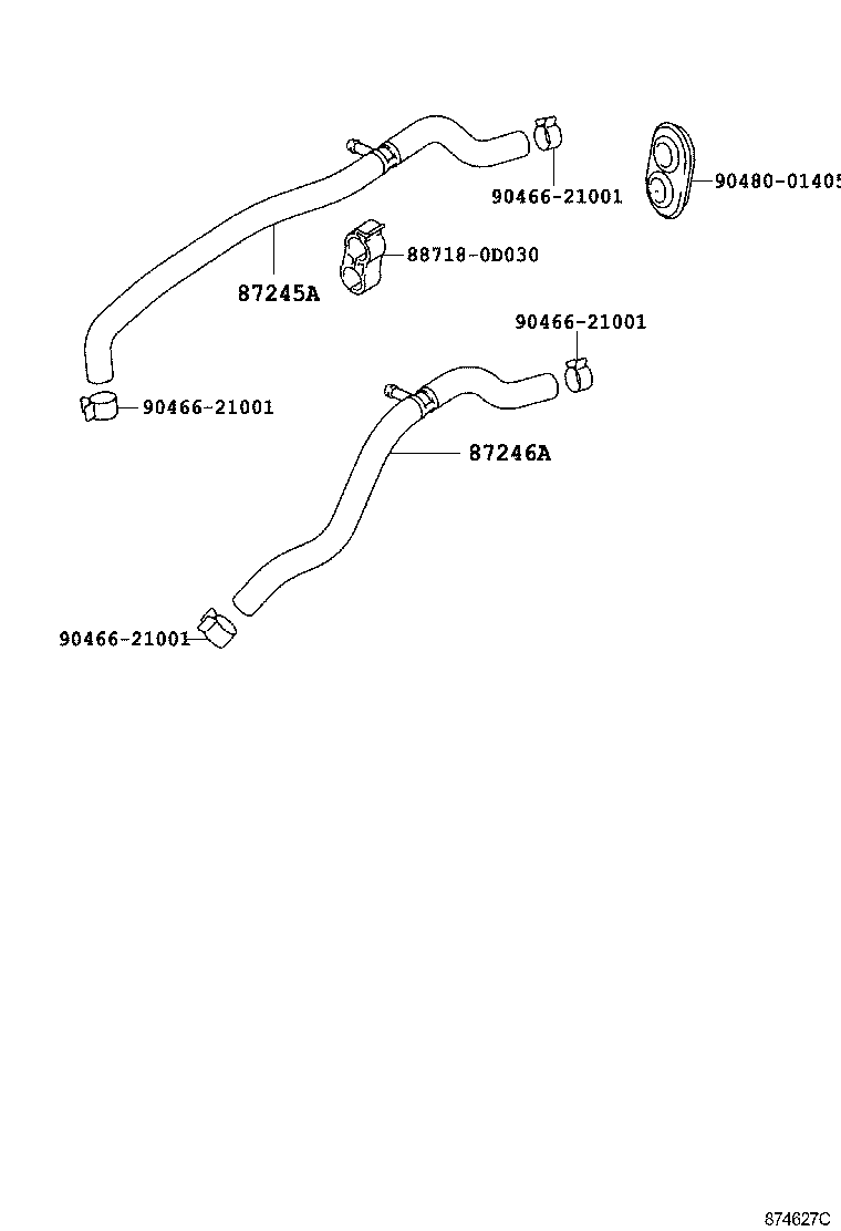 87209-0D010 HOSE, HEATER WATER, INLET A product image