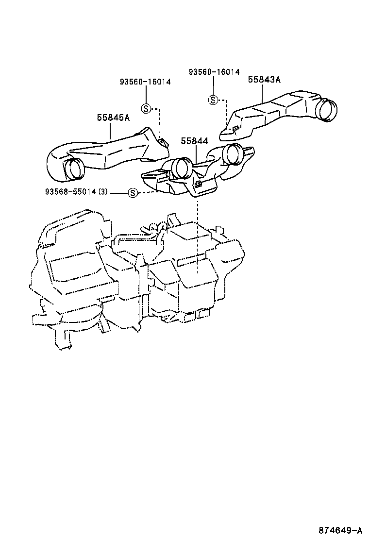 55843-0D010 DUCT, HEATER TO REGISTER, NO.1 product image