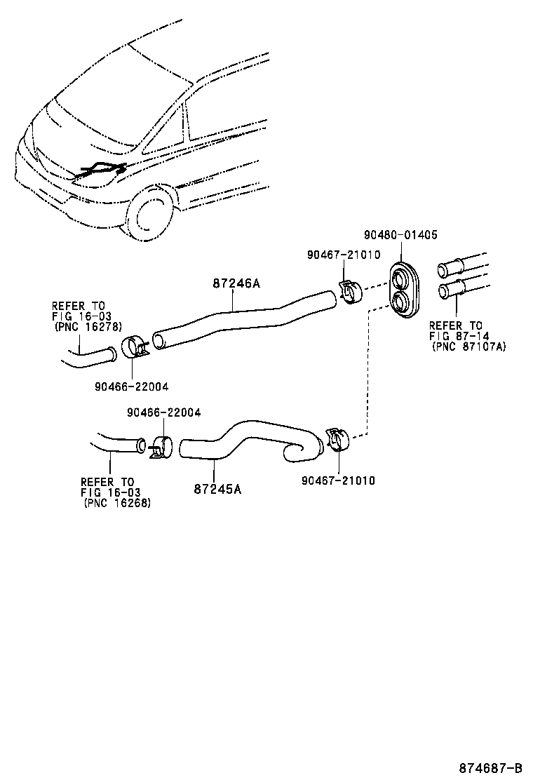 87207-28440 HOSE, HEATER WATER, INLET A product image
