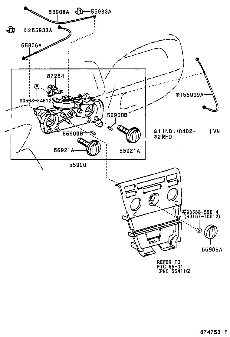 55843-02150 DUCT, HEATER TO REGISTER, NO.1 product image