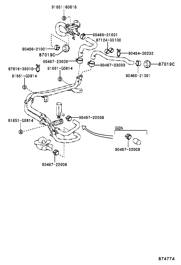87245-89299 HOSE, HEATER WATER, INLET A product image
