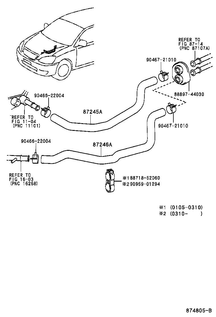 87209-44080 HOSE, HEATER WATER, INLET A product image