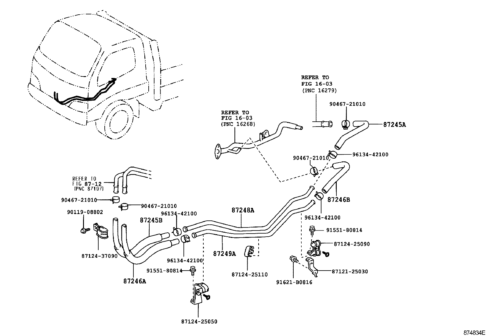 87245-25880 HOSE, REAR HEATER WATER INLET, D product image