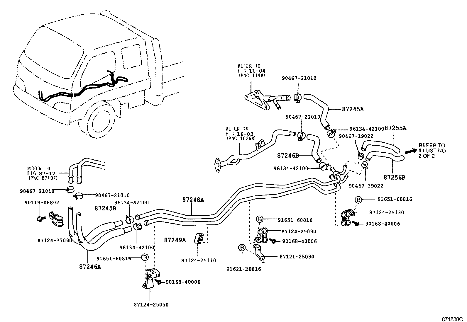 87245-25880 HOSE, REAR HEATER WATER INLET, D product image