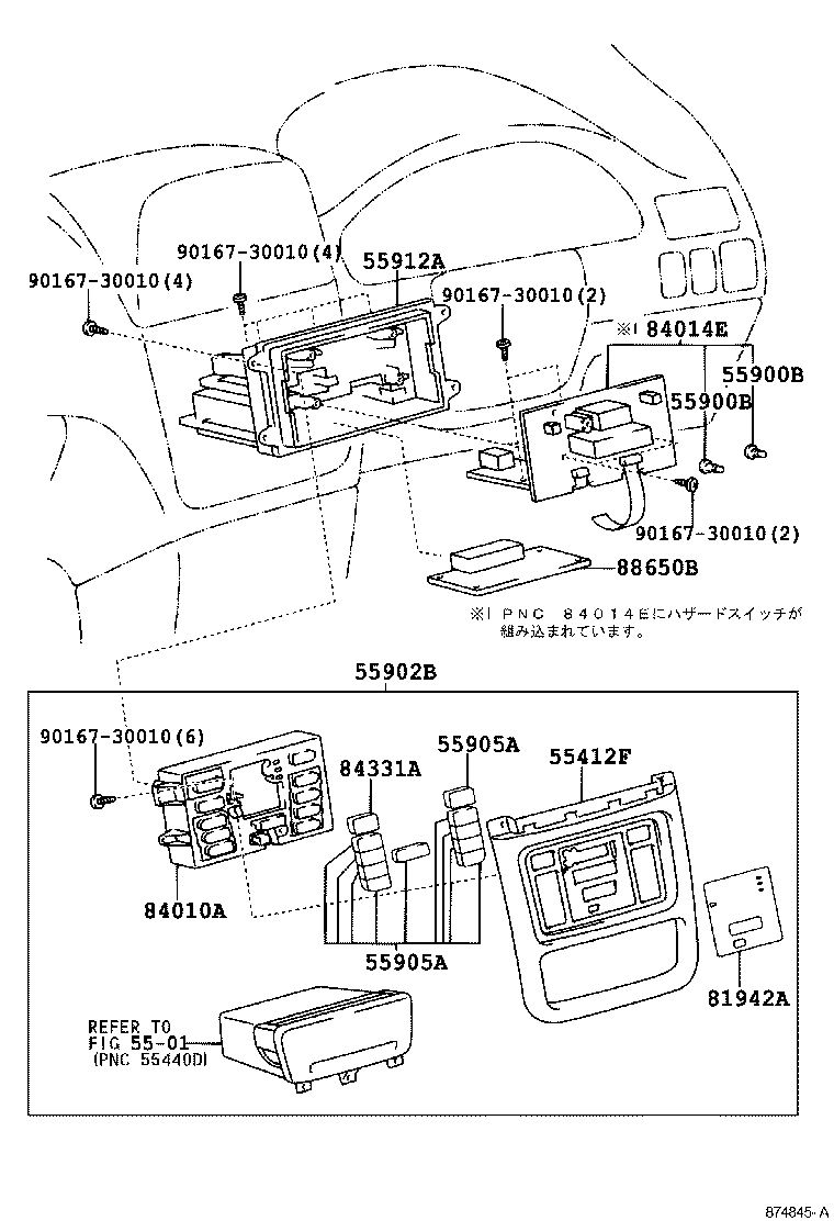 55405-44180 PANEL, INSTRUMENT CLUSTER FINISH, CENTER product image