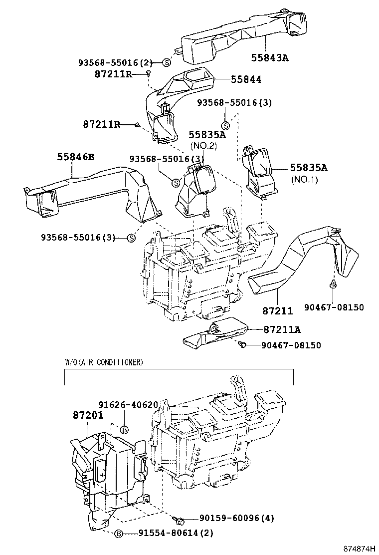 55846-37060 DUCT, HEATER TO REGISTER, NO.4 product image