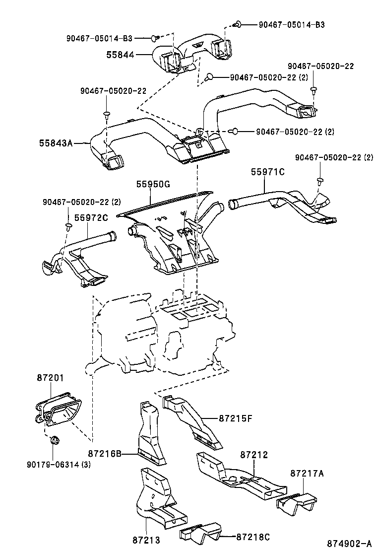 55843-13020 DUCT, HEATER TO REGISTER, NO.1 product image