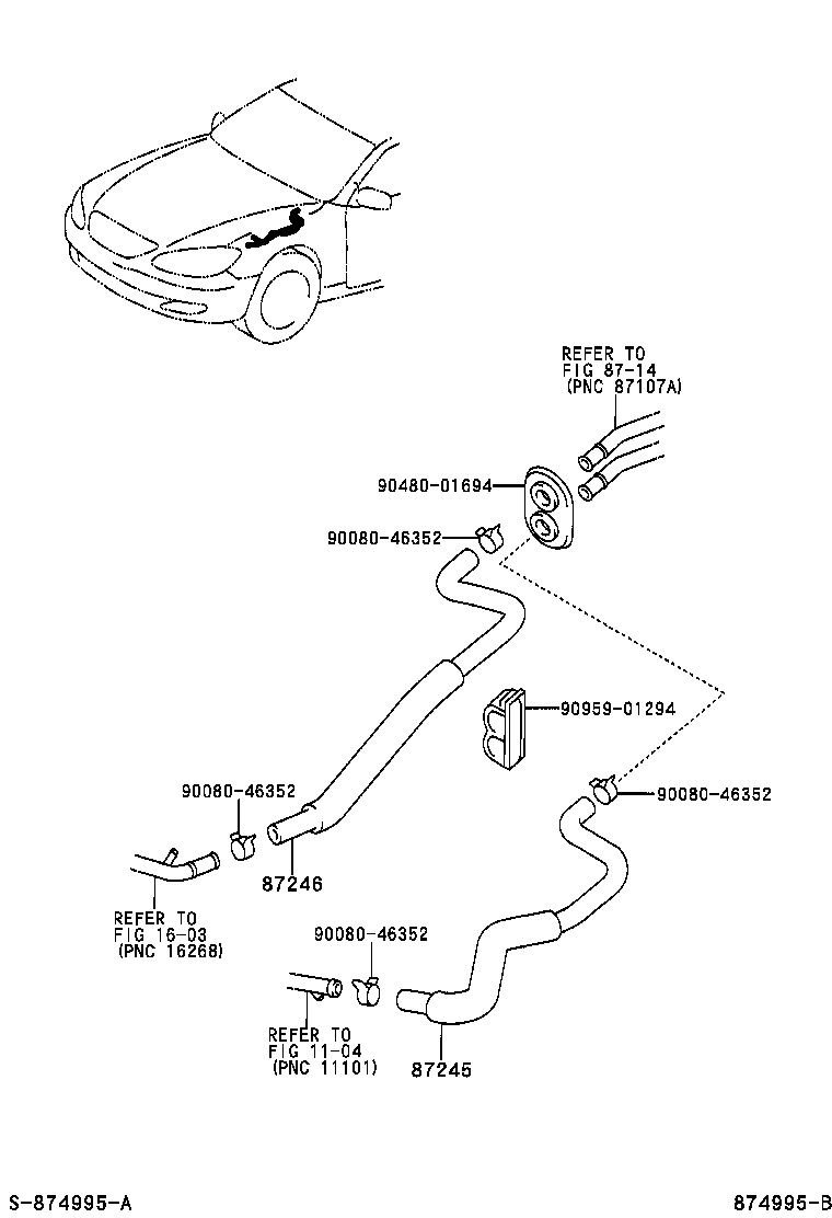 87245-06170 HOSE, HEATER WATER, OUTLET product image