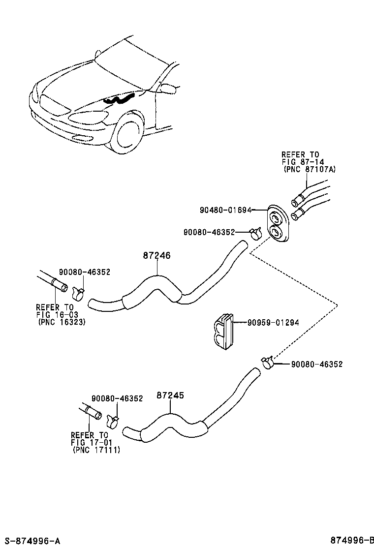 87245-06170 HOSE, HEATER WATER, OUTLET product image