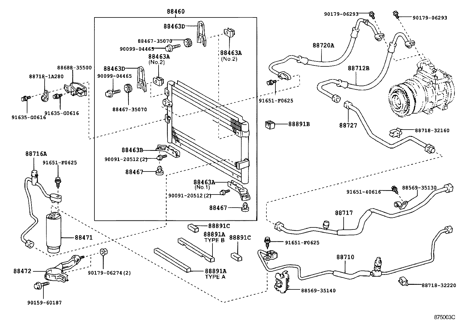 88460-35280 CONDENSER ASSY, COOLER product image